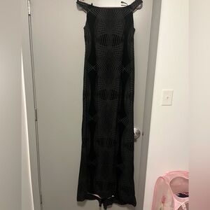 Adriana Papell Off the shoulder Velvet Patterned Evening Gown Size 8